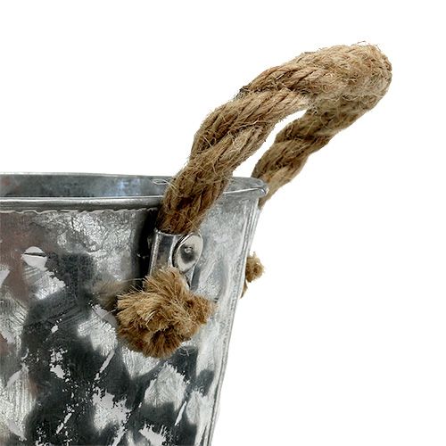 Floristik24 Zinkpanna med rephandtag Ø12cm H10cm
