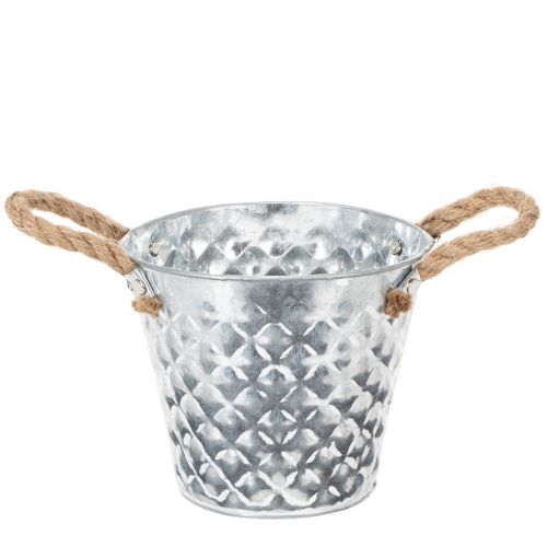 Zinkkruka med rephandtag Ø14,5cm H13cm