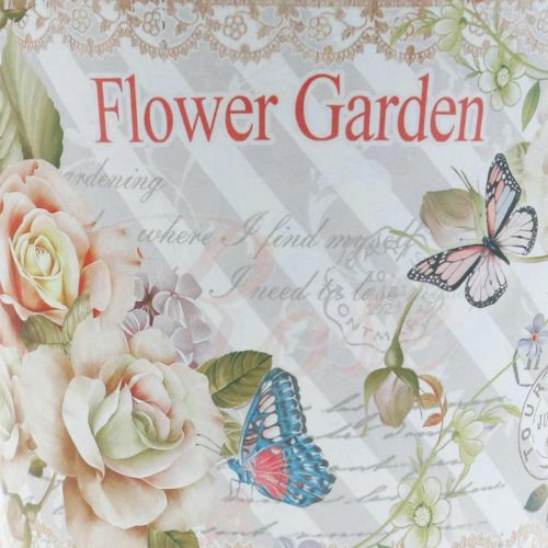 Floristik24 Sommardekoration blomkruka metall rosor planter Ø11,5cm H10,5cm