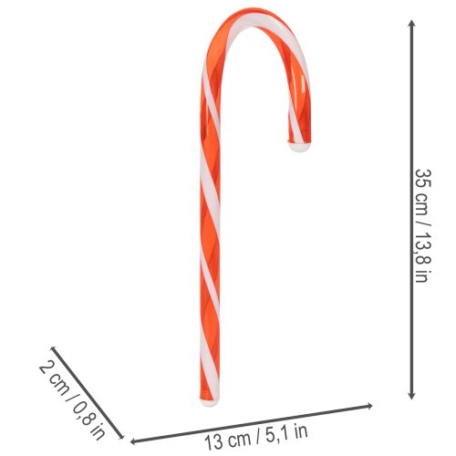 Konstgjord polkagrisstång röd och vit dekoration 35 cm 3 st | Floristik24.se