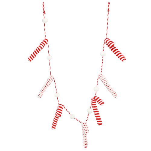 Artikel Candy cane dekoration girlander jul röd vit L120cm