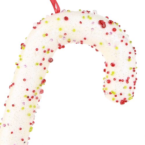 Artikel Candy cane dekorationshängare vit glitter färgglad H30cm 4st