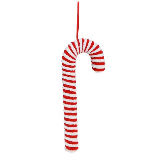 Artikel Candy canes dekoration jul röd vit fleece H22cm 6 st