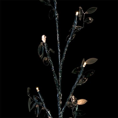 Floristik24 Gren silver med blad LED 75 cm uppsättning 2