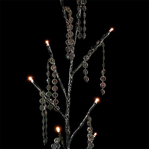 Floristik24 Gren silver med diamanter LED 75 cm uppsättning av 2