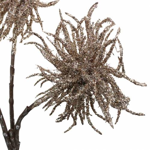 Floristik24 Konstgjord klematisgrenchampagne med glitter 46cm