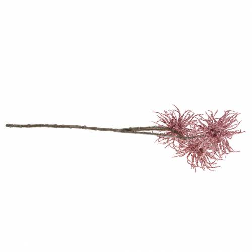 Floristik24 Konstgjord klematisgren rosa med glitter 46cm