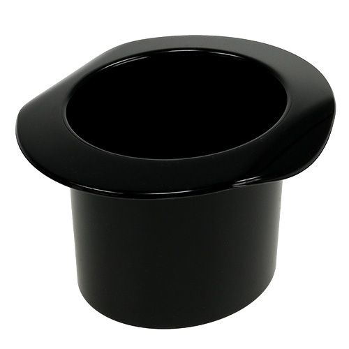 Artikel Dekorationscylinder svart, nyårsafton, mössa som plantering H5,5cm 12st