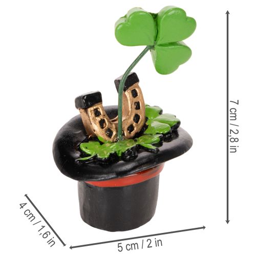 Lyckobringare klöver och skalbagge i hög hatt, 7 cm, 3 stycken | Floristik24.se
