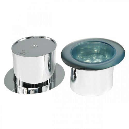 Floristik24 Cylinder för plantering, nyår, dekorativ hatt, nyårsdekoration silver H6,5cm L12cm 9st