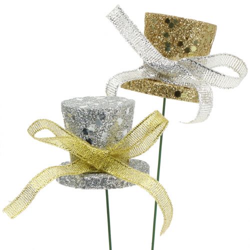 Floristik24 Cylinderplugg guld, silver 3cm 2st