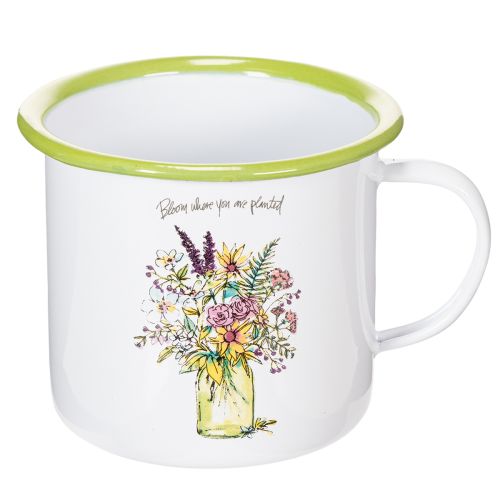 Dekorativ mugg/kruka, emaljerad, Ø11,5 cm H10 cm | Floristik24.se