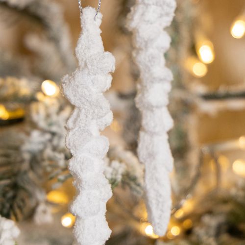 Artikel Istappsdekoration snötäckt julgransdekoration 14cm 4 stycken