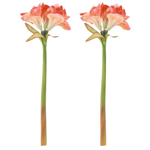 Artikel Amaryllis dekorativa blommor i orange konstgjord L55cm 2st