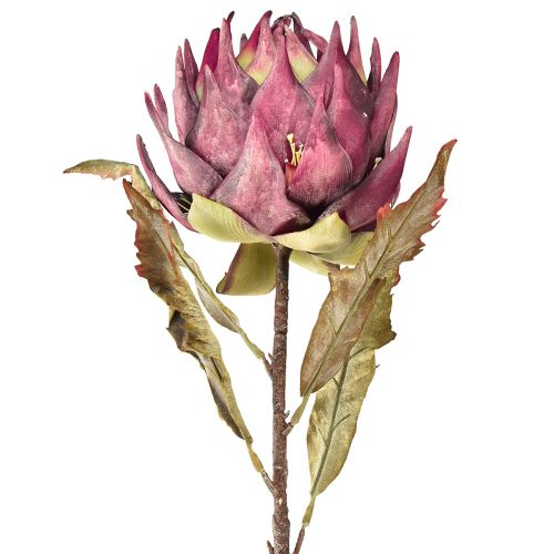 Artikel Konstgjord kronärtskocka Stor konstgjord blomma Torrlook Lila 76cm