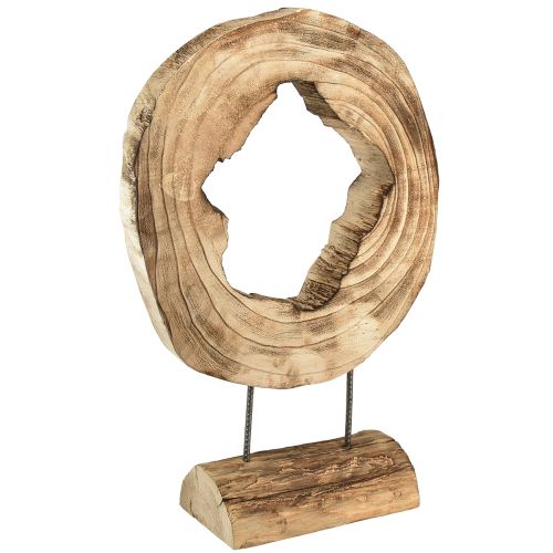 Floristik24 Rustik träring på stativ - Naturligt trä ådring, 54 cm - Unik skulptur för en stilfull boendemiljö