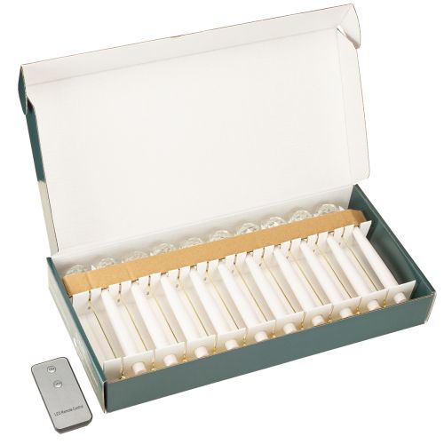 Artikel LED-trädljus, koniska ljus med kristall, gult ljus, 31 cm, 10 stycken