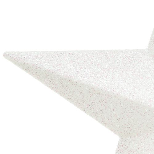 Artikel Glittrande vit trädtopp 19cm - splitterfri och glittrande, perfekt för eleganta juldekorationer