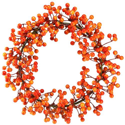 Artikel Bärkrans dekorativ ring bär röd orange konstgjord Ø30cm