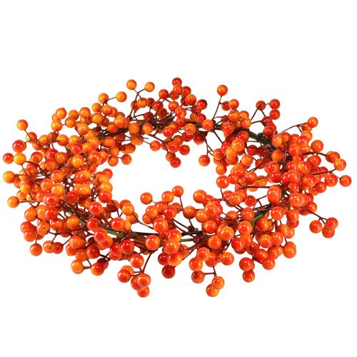 Artikel Bärkrans dekorativ ring bär röd orange konstgjord Ø30cm
