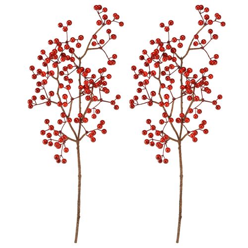 Artikel Bärgren konstgjorda röda bär grendekor L50cm 2 st