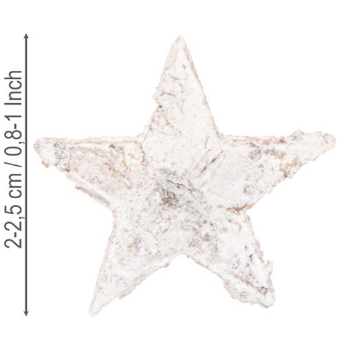 Björkstjärnor mini 2cm - 2,5cm vitkalkade 150 st | Floristik24.se