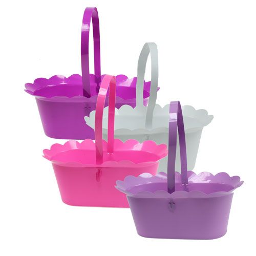Floristik24 Plastkorg med handtag oval sort. 21 x 11 x 9,5 cm 10st