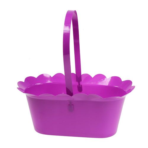 Floristik24 Plastkorg med handtag oval sort. 21 x 11 x 9,5 cm 10st