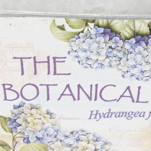 Artikel Oval blomskål i metall med handtag, för hortensior, 32×15×15 cm