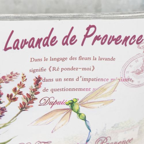 Artikel Oval blomskål i metall med handtag, lavendel, 32×15×15 cm