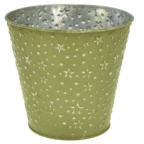 Floristik24 Blomkruka metall plantera stjärnor grön silver Ø16cm