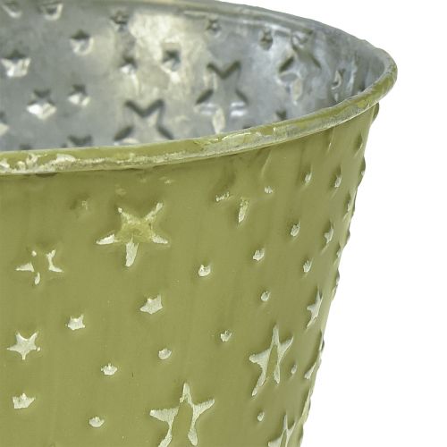 Artikel Blomkruka metall plantera stjärnor grön silver Ø16cm
