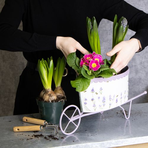 Artikel Blomkruka skottkärra med snygg lavendel-look 46 cm