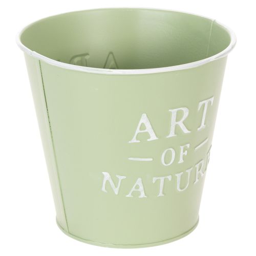 Blomkruka i zink, mintgrön, Ø15 cm, H13,5 cm | Floristik24.se