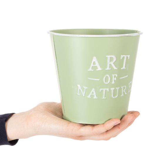 Artikel Blomkruka i zink, mintgrön, Ø15 cm, H13,5 cm