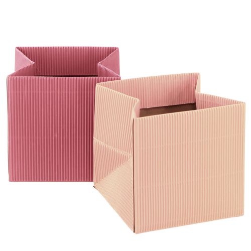 Floristik24 Blompåse papperspåse med folie rosa lax 10,5cm 6 st