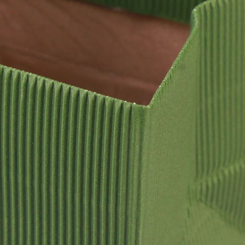 Floristik24 Blomkrukpapper räfflat olivgrönt 12cm 6 st