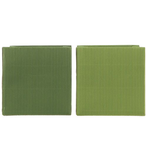 Floristik24 Blomkrukpapper räfflat olivgrönt 12cm 6 st