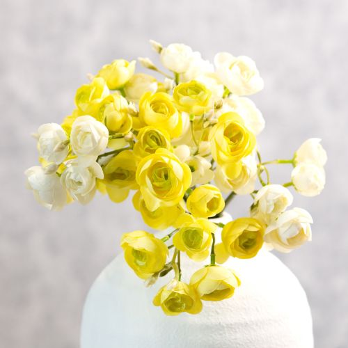Artikel Konstgjord ranunkelbukett, långvarig blomsterdekoration för våren, 32 cm, 5 stycken