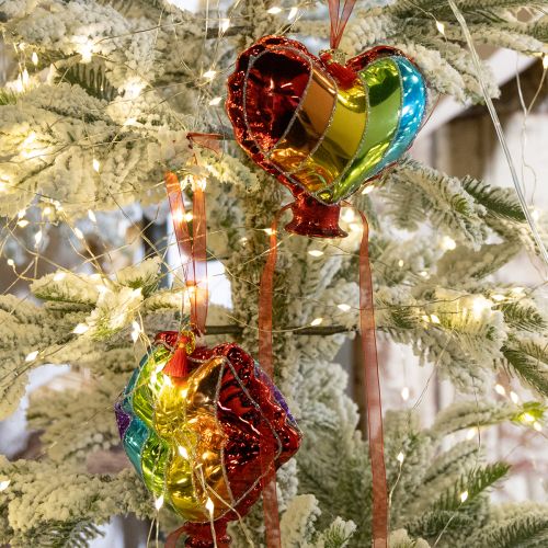 Artikel Färgglada julgranskulor glasballonger hjärta kyss mun 12cm 2st