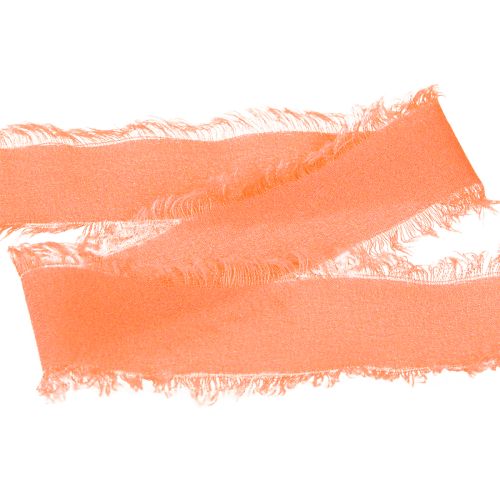 Artikel Chiffongband orange pastellfärgade tygband fransar 40mm 15m