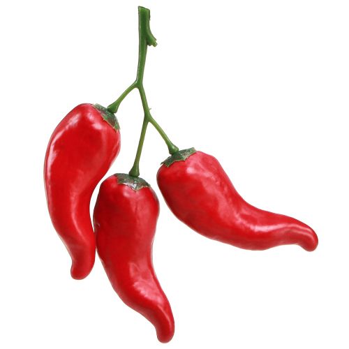 Floristik24 Chilipeppar röd matdocka 9cm på gren 3 st