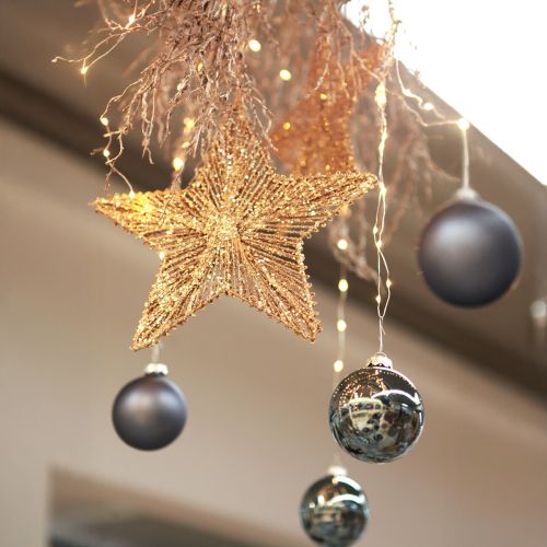 Artikel Julgransdekorationer, adventsdekoration, stjärnhänge gyllene B30cm 4 stycken