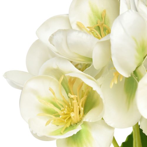 Artikel Julrosor vita konstgjorda blommor som en bukett på 18 blommor 60cm
