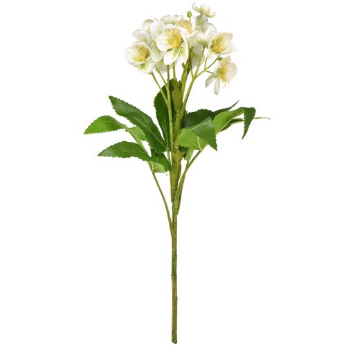 Artikel Julrosor vita konstgjorda blommor som en bukett på 18 blommor 60cm