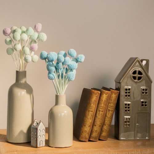 Artikel Craspedia torkade blomsterdekorationer för vas, minimalistisk stil, hållbar sommardekoration, 55 cm, 20 stycken