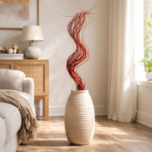 Artikel Torkad dekorativ gren av lockig pil för kreativ blomsterhandel och heminredning 80 cm 70 g