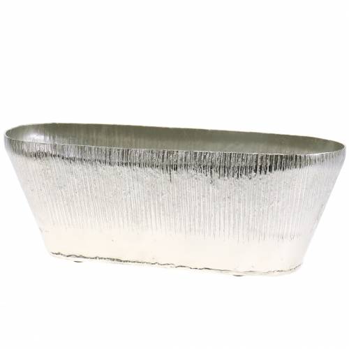 Artikel Dekorativ kruka oval silver 40cm x 13cm H13cm