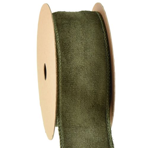 Artikel Tygband sammet dekorativt band grönt smyckesband B50mm L8m