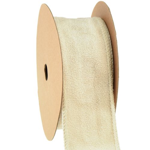 Artikel Dekorativt band sammetsband dekorativt band smycken band beige B50mm L8m